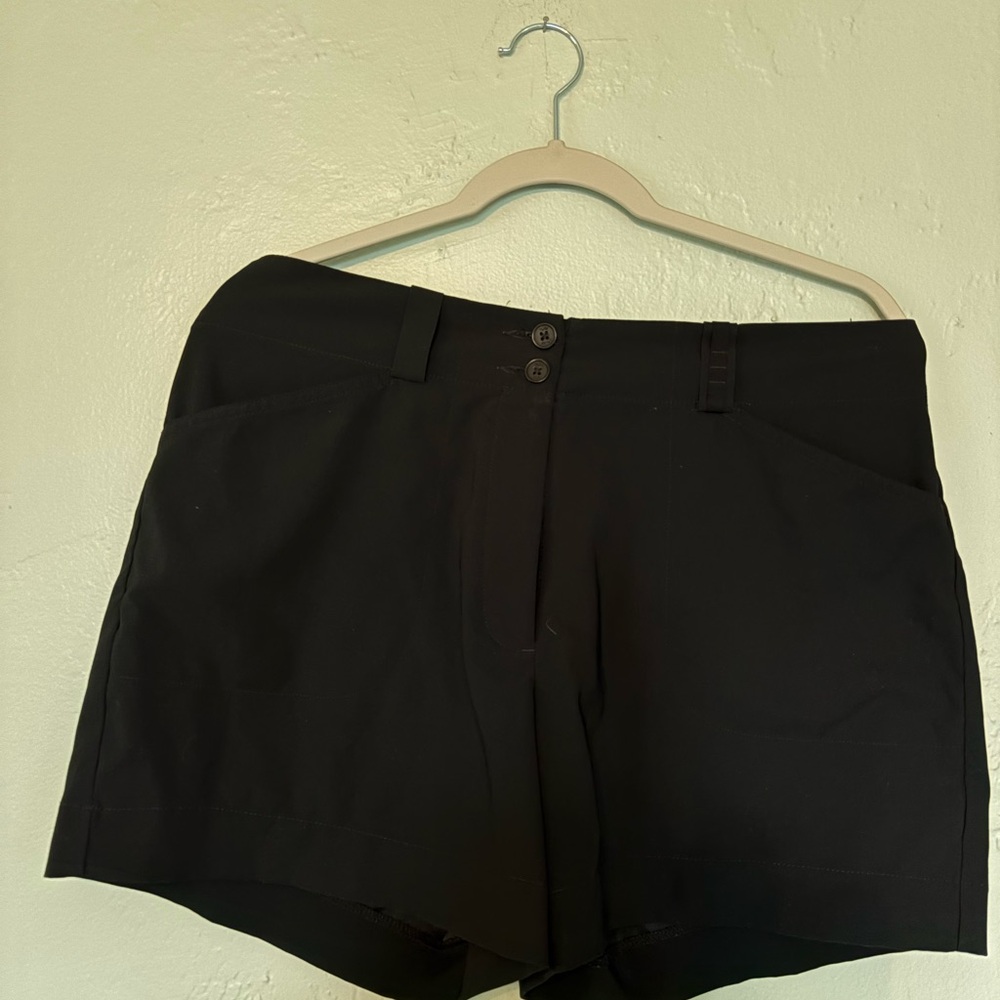 Women’s black golf shorts